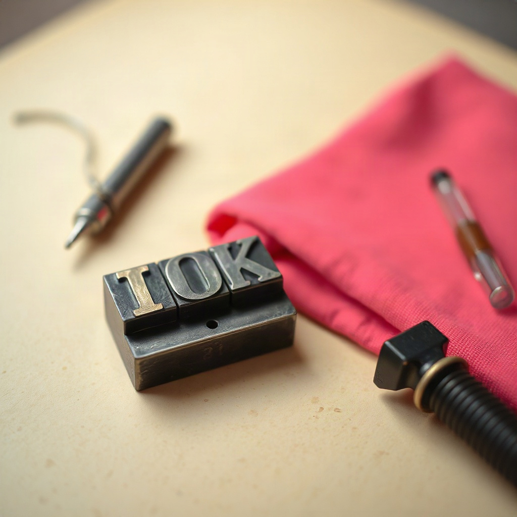 Letterpress type blocks on a warm desk