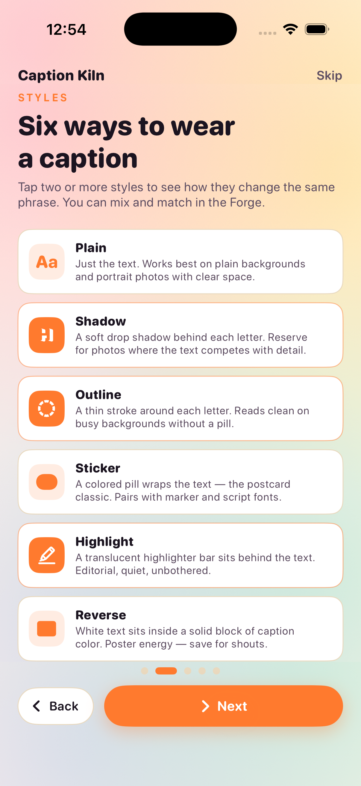 Caption editor with phrase and font controls